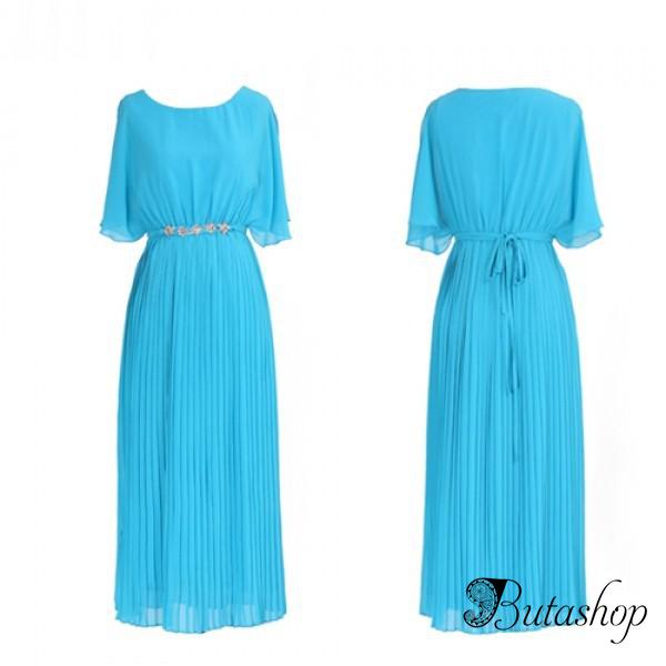 РАСПРОДАЖА! Закрытое голубое вечернее платье - butashop.com