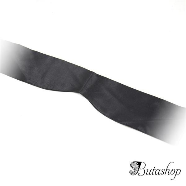 Нежная атласная черная  повязка на глаза - butashop.com