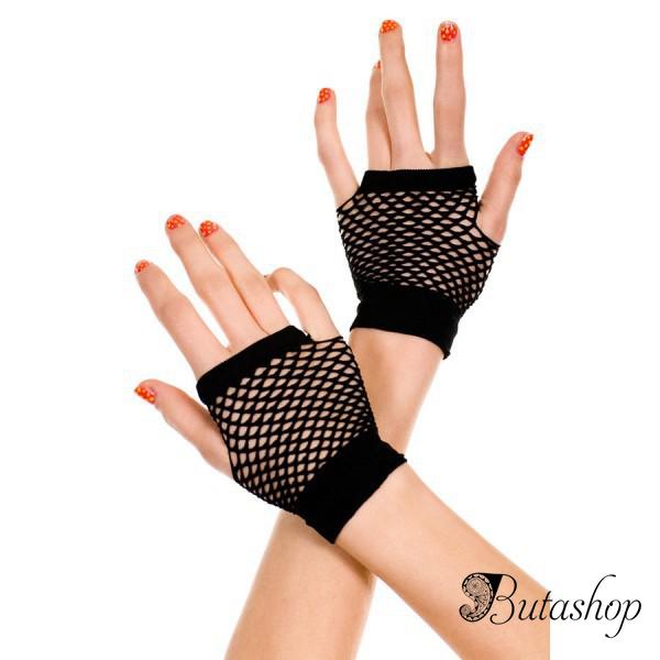 Черные сетчатые перчатки - butashop.com